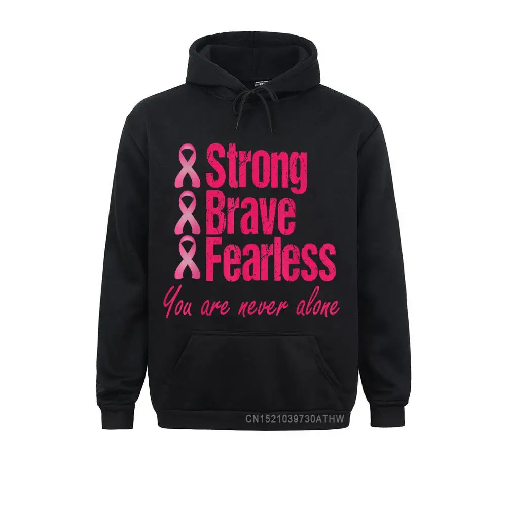 Strong Brave Fearless Breast Cancer Survivor Gift Hooded Tops Funky Men Sweatshirts Long Sleeve Hoodies Classic Hoods