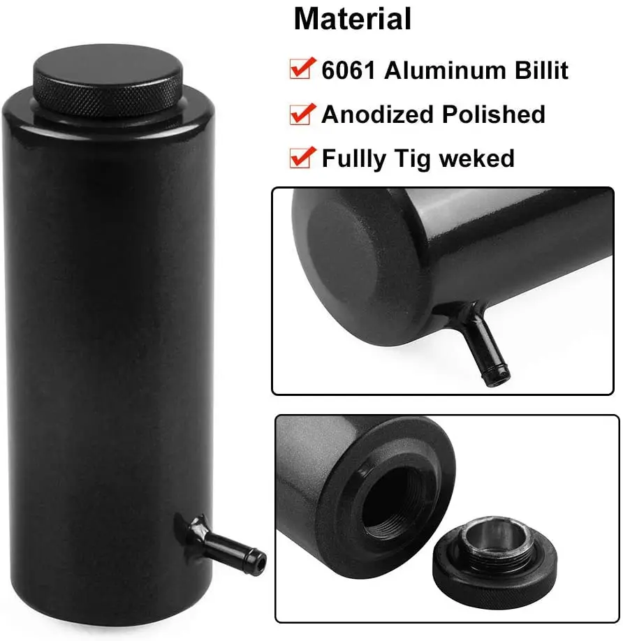 Universal Radiator Coolant Tank 800ml Coolant Expansion Tank Cooling Catch Bottle Overflow Reservoir Aluminum Car Styling