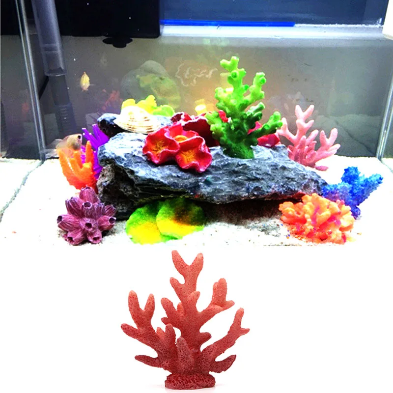 Various styles of aquarium fish tank landscaping simulation mini coral flower family red coral starfish pet supplies ornaments