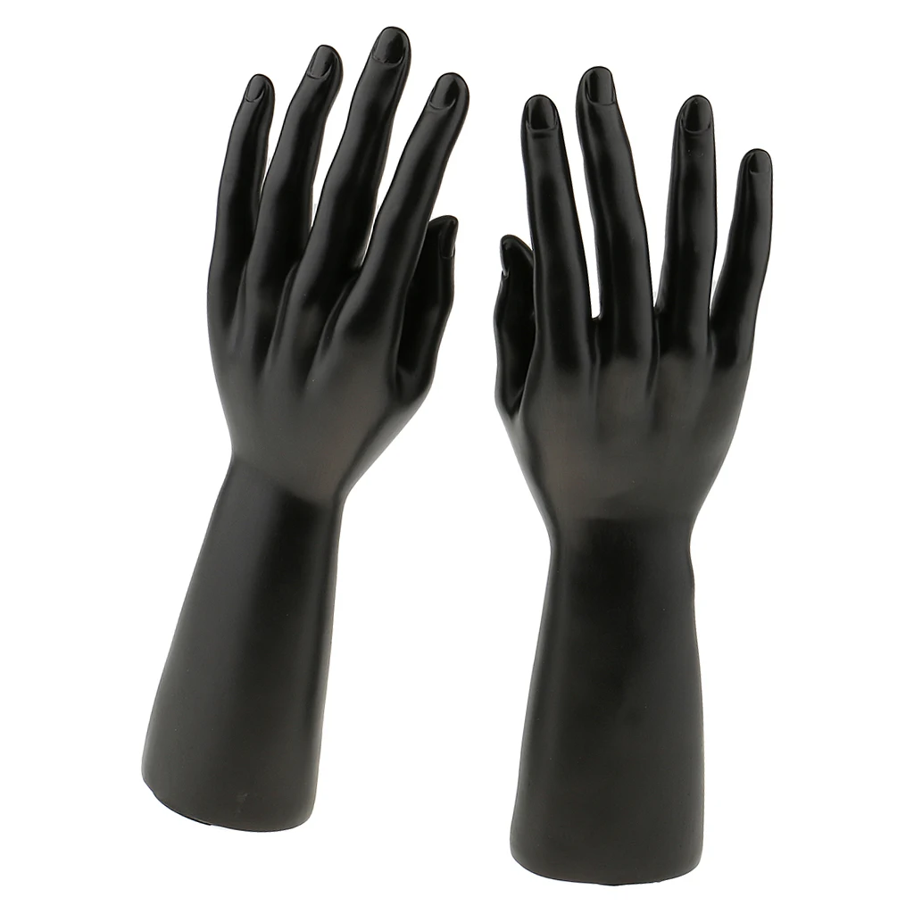 1 Pair Of Male Mannequin Hand Left Right Manikin Hand Model Gloves Rings Display Stand Holder Jewlery Organizer