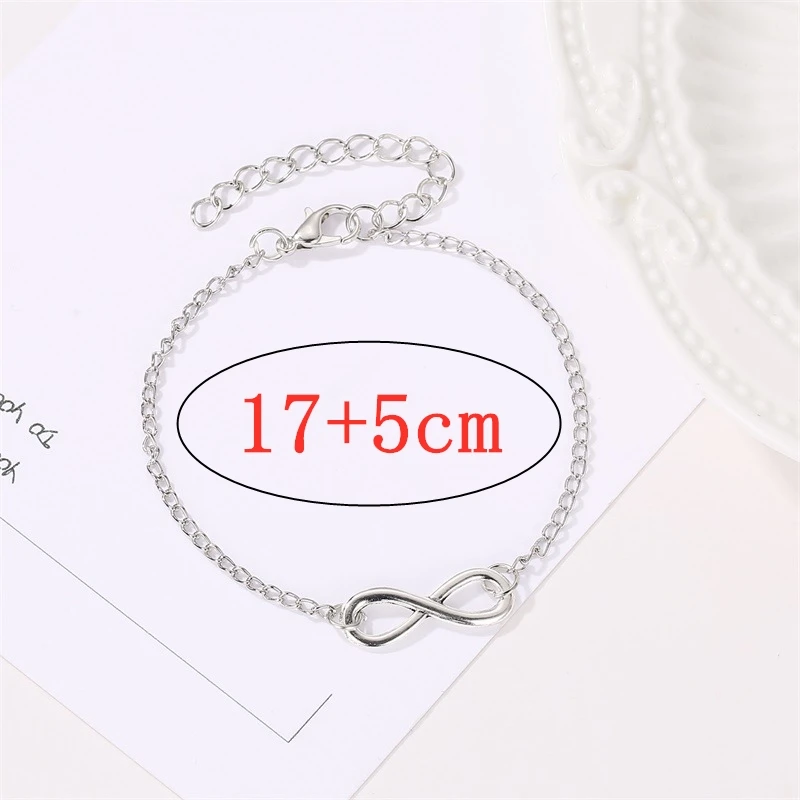 L040 Hot Minimalist Punk Vintage Bijoux Fashion Charm Infinity 8 Bracelets For Women Gift Men Chain Tiny Bangles Cheap Jewelry