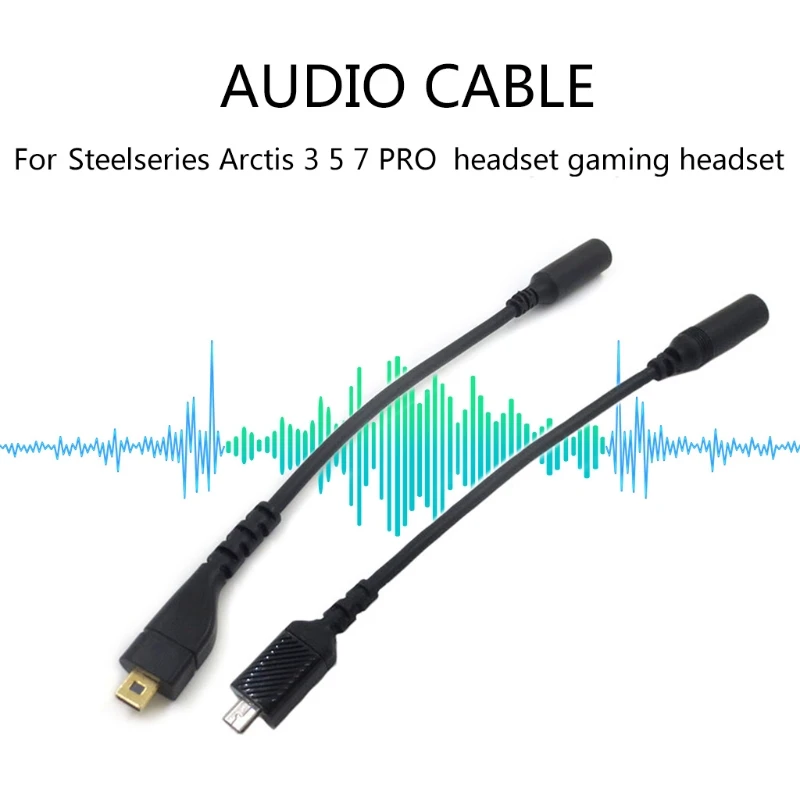 Cable adaptador de auriculares para videojuegos Arctis 3, 5, 7 Pro, piezas de reparación, cables de cobre sin oxígeno, Compatible con la serie de acero