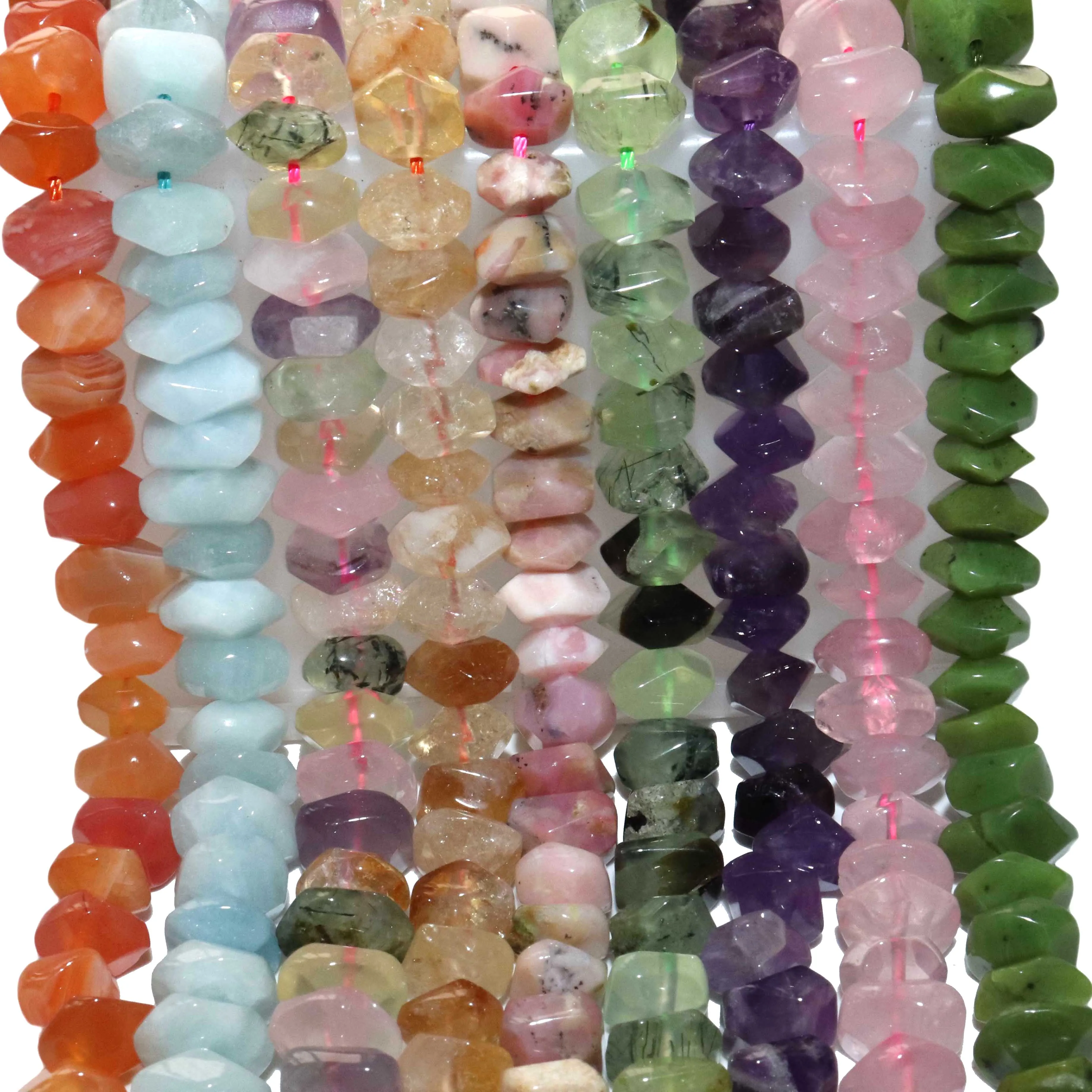 Irregular Amethysts Quartz Apatite Rhodonite Natural Stone Loose Beads For Jewelry Charm DIY Making Bracelet Material 6*11mm