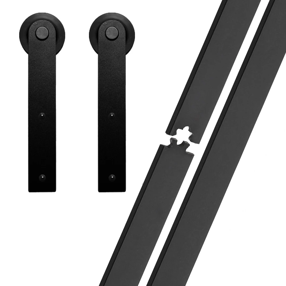 Imagem -04 - Kit de Ferragens para Porta de Celeiro Haccer Sistema de Gancho para Porta de Celeiro em Aço Carbono com Placa de a 16 Pés