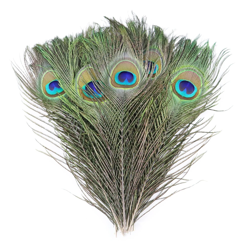 10Pcs 25-30Cm Natural Big Eye Peacock Feathers For Crafts Decoration Jewelry Making Carnival Accessory Peacock Feather For Vase