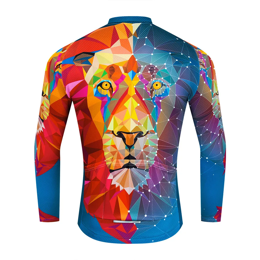 Weimostar 3D Lion Cycling Jersey Long Sleeve 2022 Men Autumn Bicycle Clothing Tops Spring MTB Bike Jersey Road Cycling Jacket