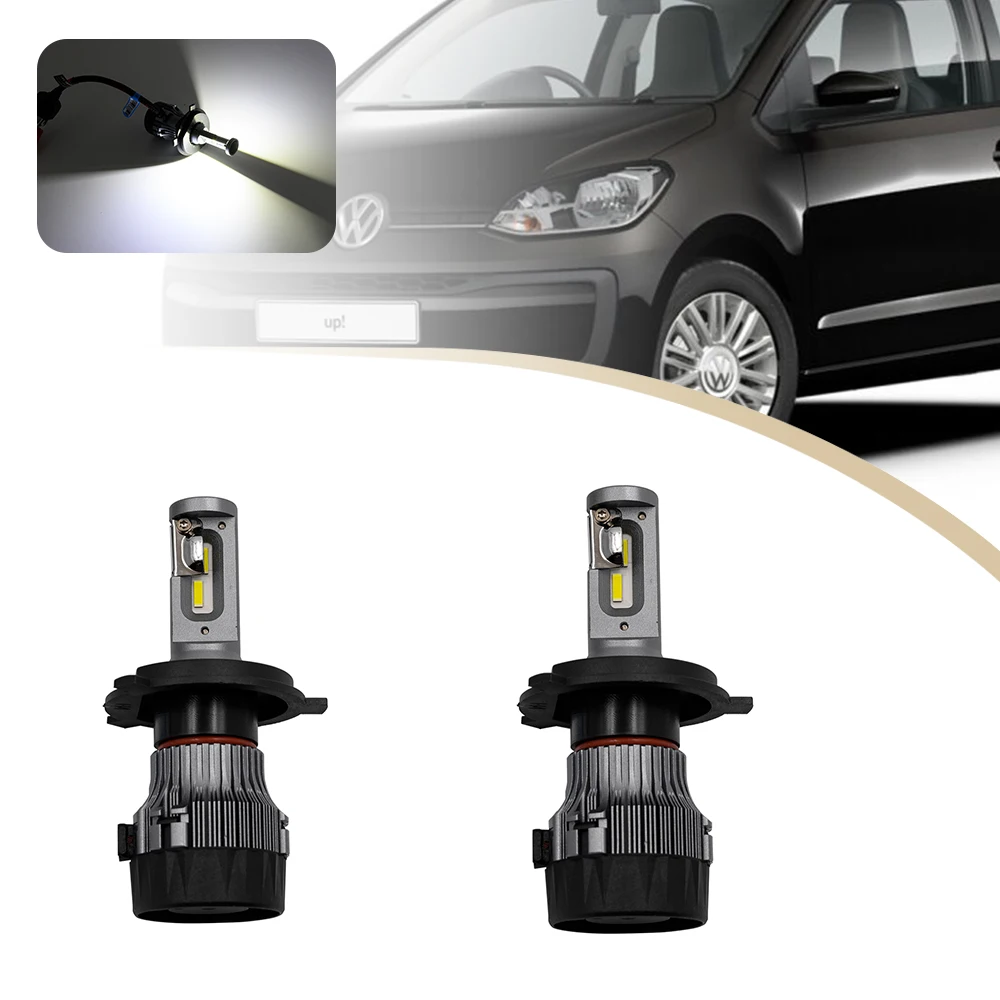 

2Pcs For VW Up! Beetle POLO 6R 6C Skoda Citigo 12-19 50W 8000LM High Power LED Headlight High Low Hi Lo Beam Headlight H4 Bulbs