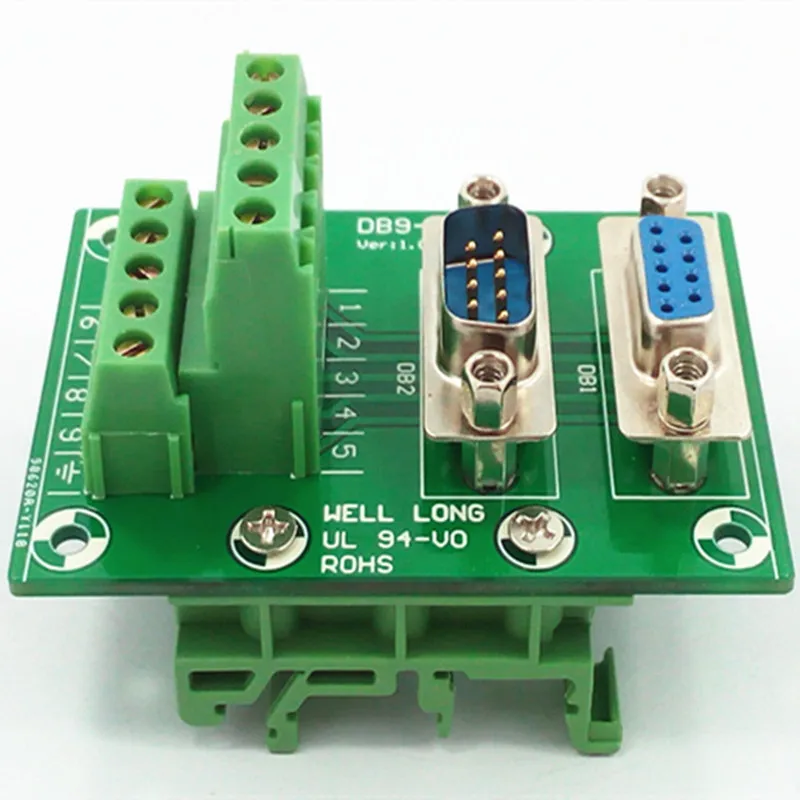 D-SUB DB9  Male/Female Header Breakout Board, Terminal Block, Connector.