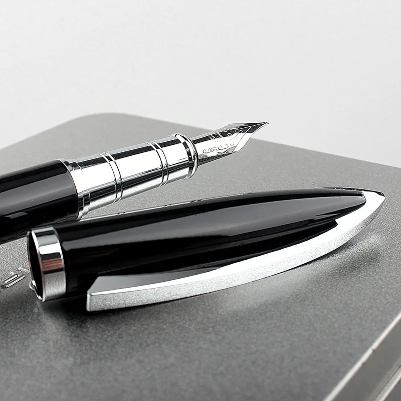 Luxury Quality 156 Metal Fountain Pen Black 0.5MM NIB Office School Supplies Writing New