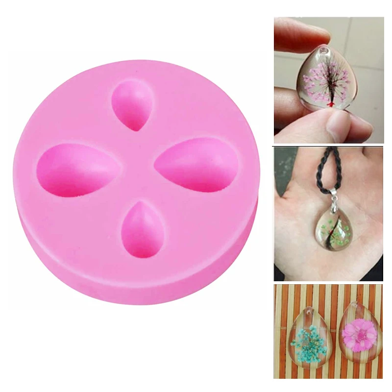 Byjunyeor UV Resin Silicone Mold Pendant Water Drop Gem Mold Resin Casing Craft Jewelry Making Tool M910