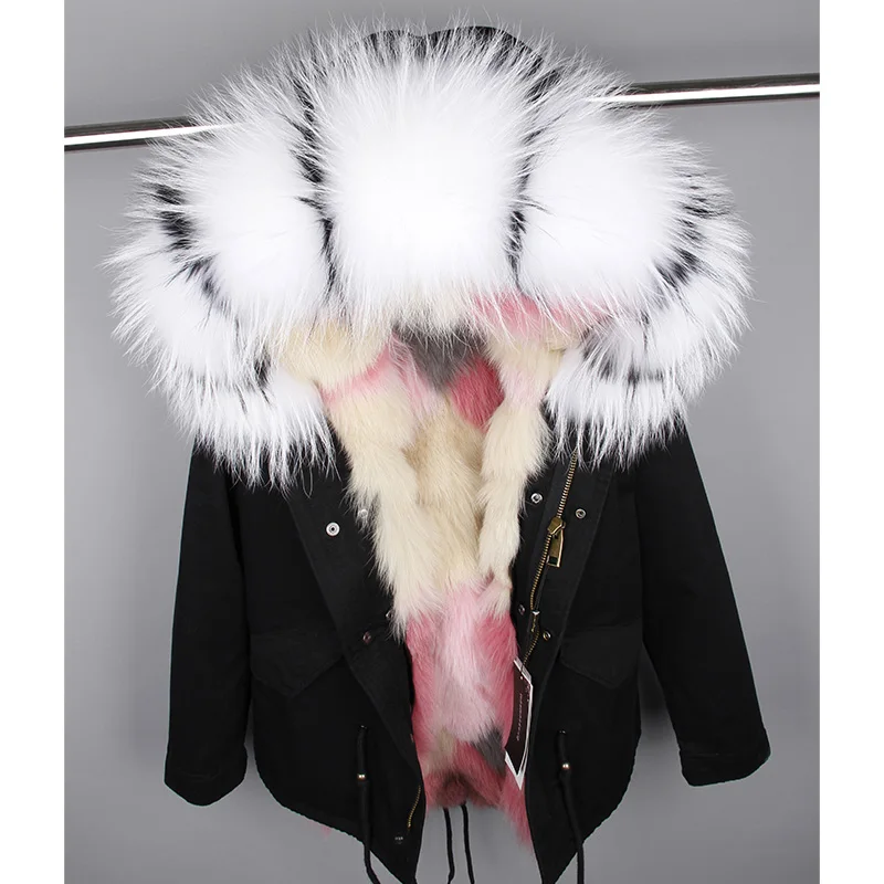 Woman Real Fox fur lining Winter Jacket Military Parka Large Raccoon fur Hooded Coat  women\'s jacket 2020