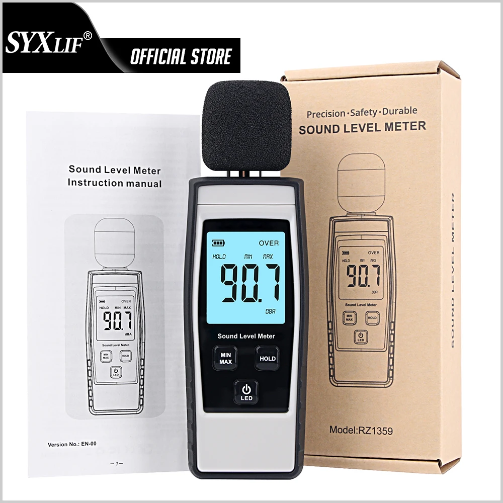 SYXLIF Decibel measuring device Digital sound level meter Decibel detector Noise meter/gauge Noise measuring device Decibelmeter