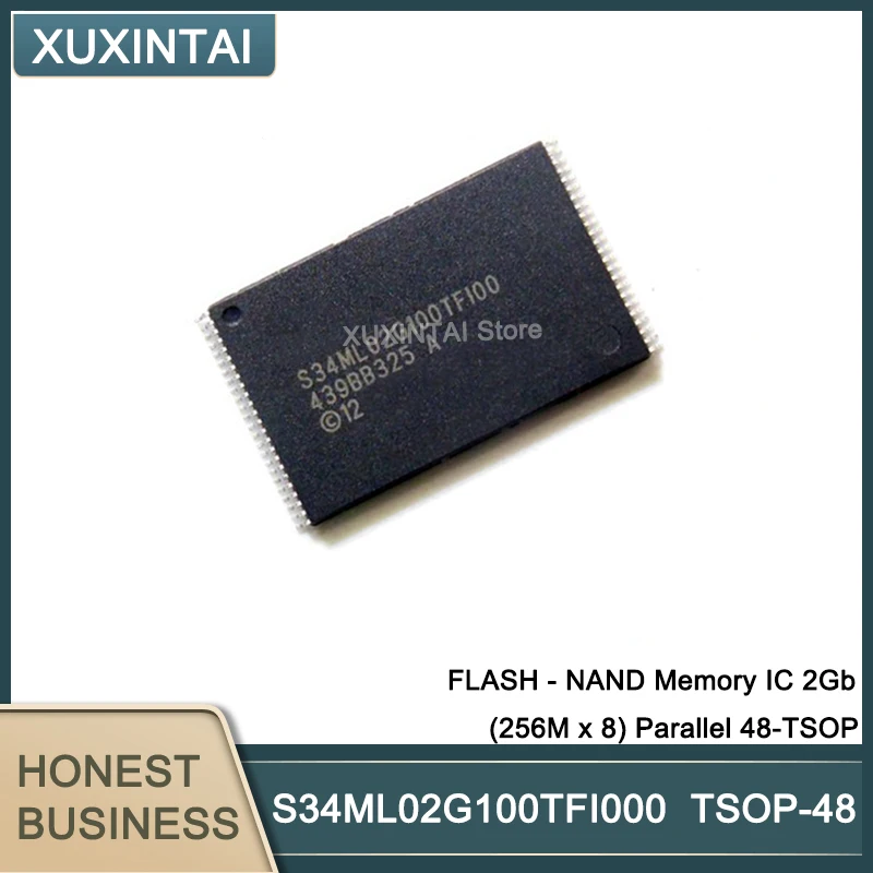 

10Pcs/Lot S34ML02G100TFI000 S34ML02G FLASH - NAND Memory IC 2Gb (256M x 8) Parallel 48-TSOP