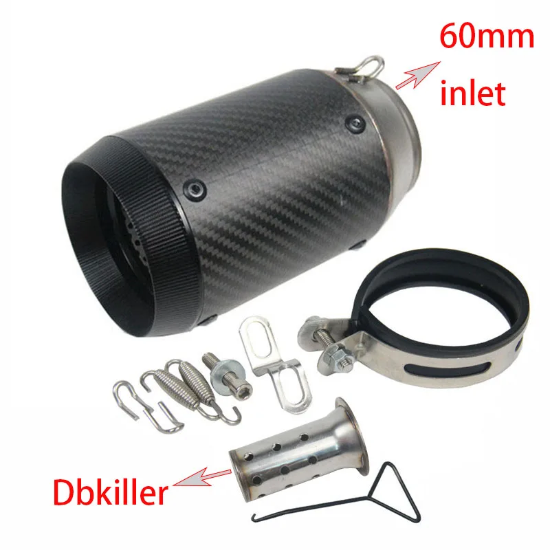 

51mm/60mm Motorcycle Exhaust Pipe Carbon Fiber Exhaust with DB Killer Tubo Escape Escapamento De Moto for RC390 CBR650F Z900