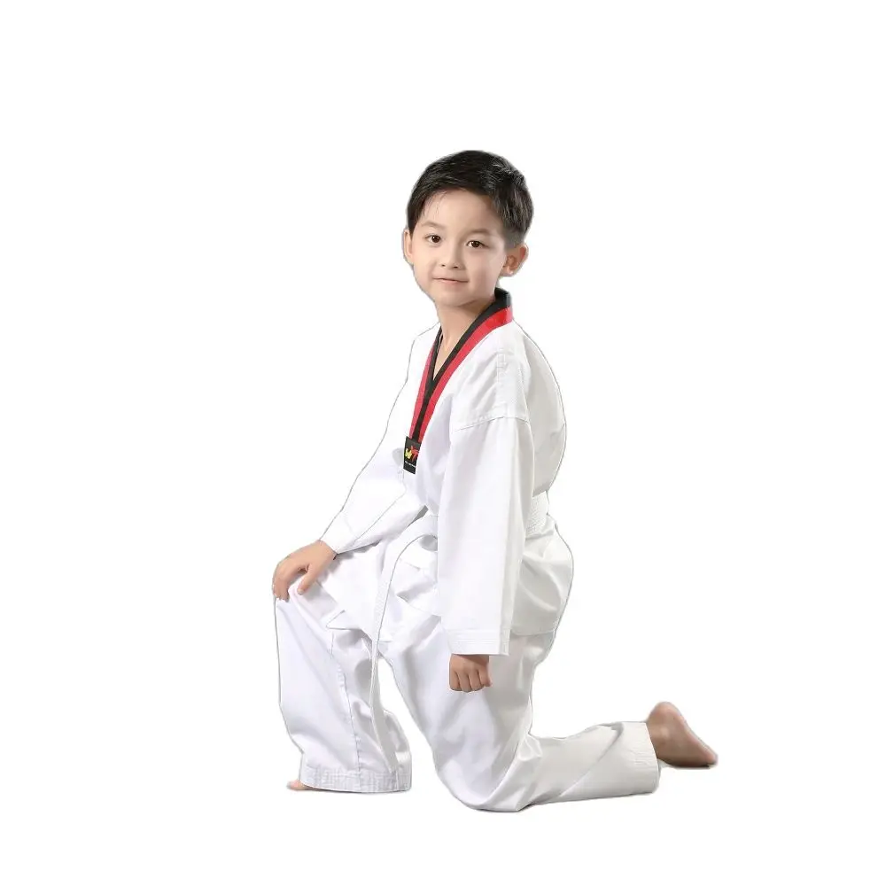 Hot Sale White Taekwondo Uniform Children Adult Taekwondo Dobok With Belt Sports Gym Martial Arts Suit Taekwondo Equipment