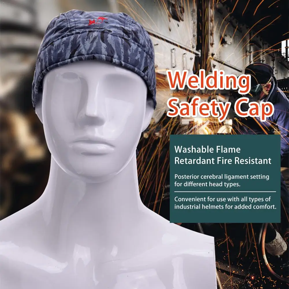 Washable Flame Anti Fire Head Protective Welding Hat Bandana Type Labor Insurance Welder Hat Work Cap Welding Equipment Tools