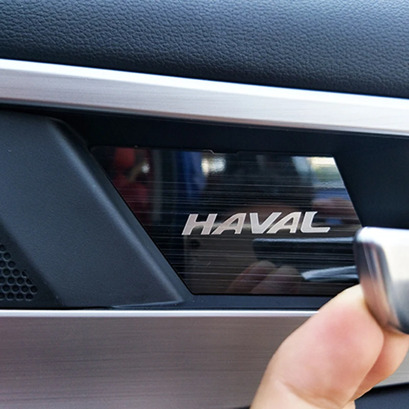 Car Interior Door Handle Bowl Trim Cover Sticker  Decoration Control Panel Auto Accessories  For Haval F7 F7x Stainless Steel