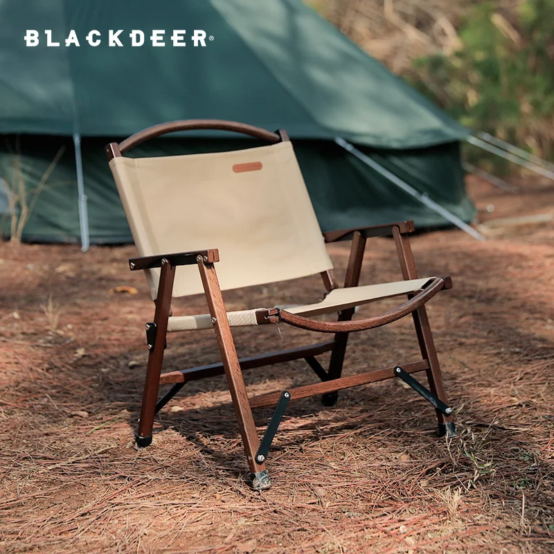 BLACKDEER Outdoor Folding Chair Portable Oak wood Kermit Chair Leisure Fishing Camping Chair