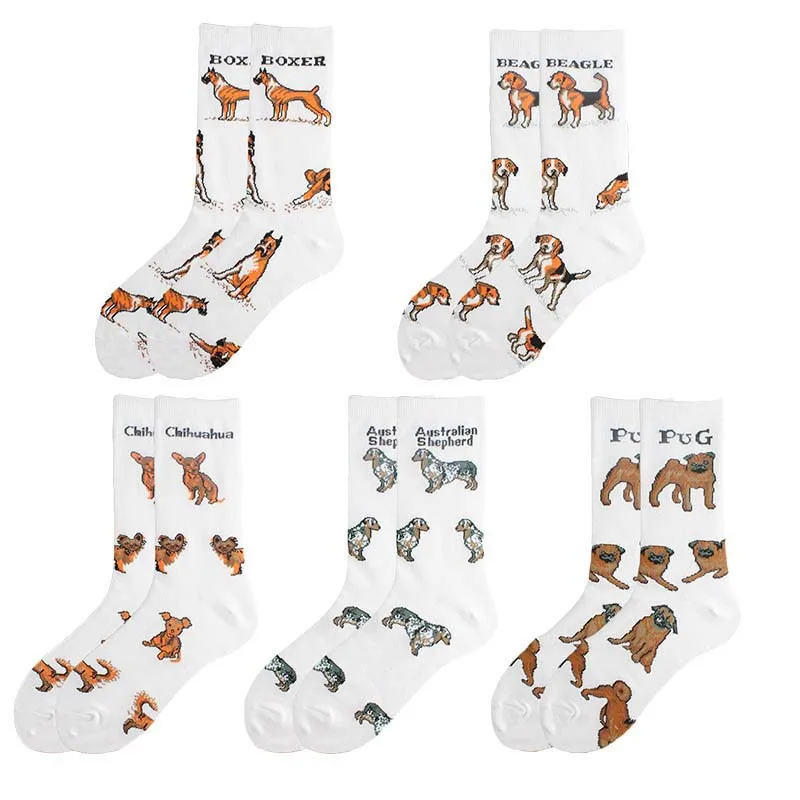 Dstresssunshine Crew Fashion Funny Chaussettes, Border Collie, Schnauzer Lab, Scottie, BelaurBoxer, PDPBulldog, Sheltie, Golden DreliRetriever