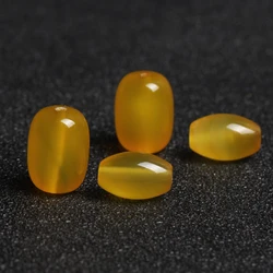 4A Natural Yellow Agate Barrel Quartz Crystal Single Bead DIY Jewelry Making