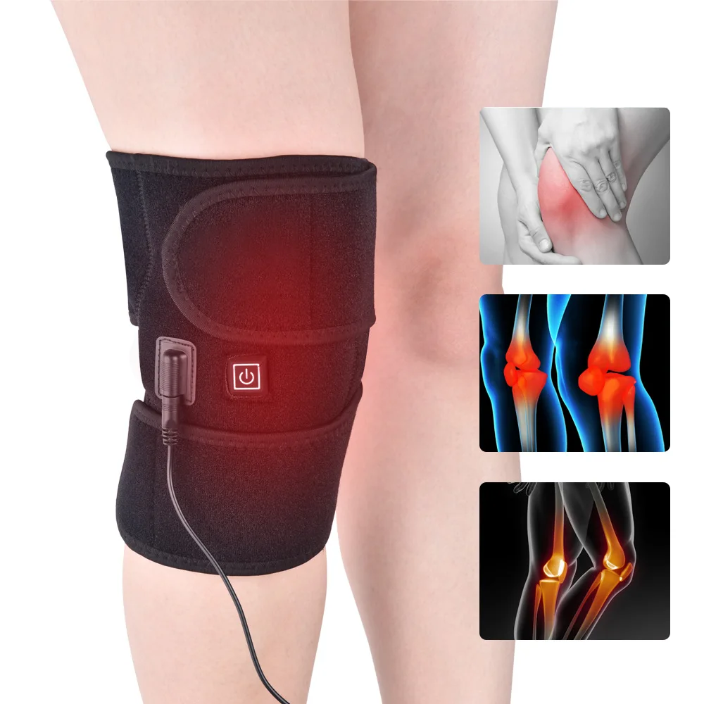 Knee Brace Support Wrap Massager Infrared Heating Hot Therapy Arthritis Cramps Pain Relief Injury Recovery Knee Rehabilitation