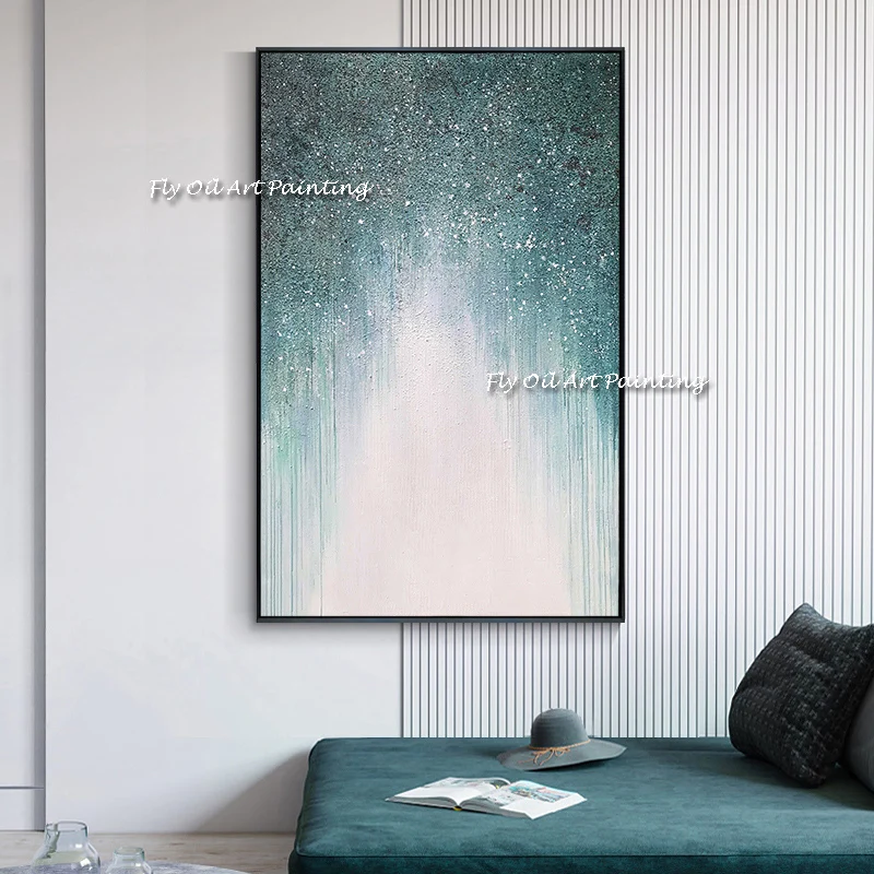 Large 100% Hand‑Painted Mark Rothko Style Oil Painting, Soft Color Block Textured Original Canvas Art For Home Decoration