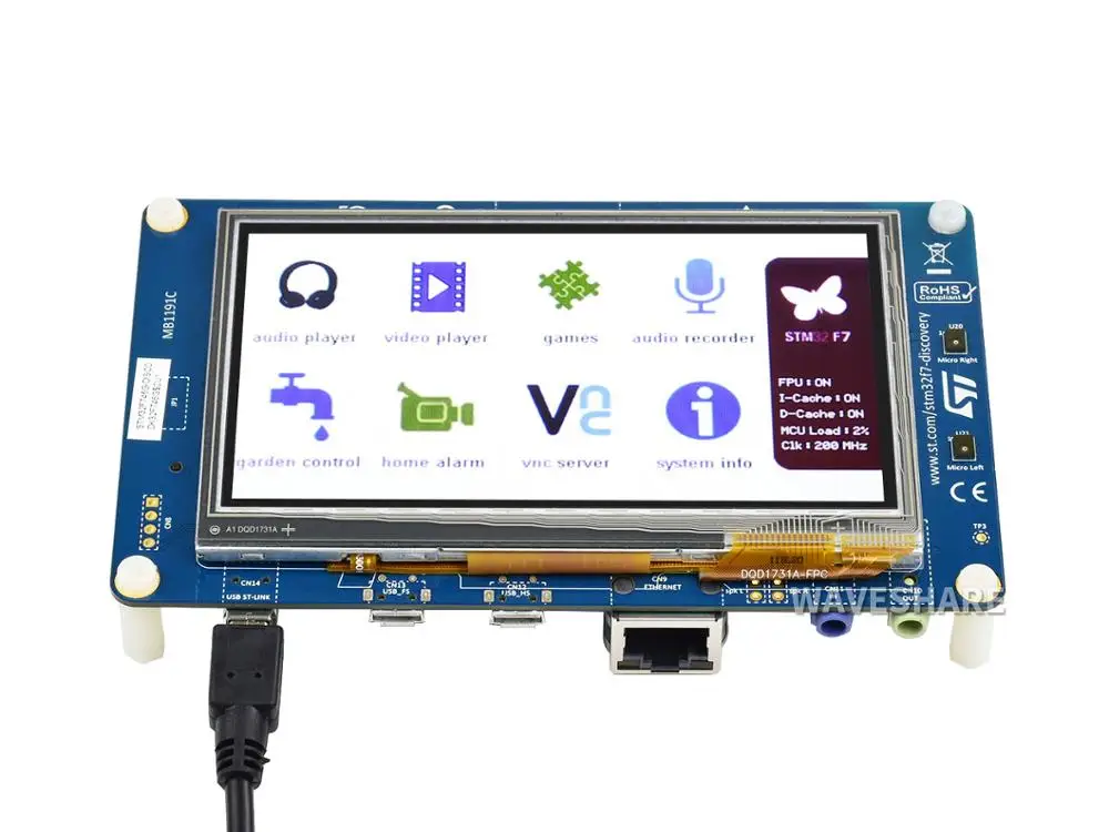 

Original STM32 Discovery kit STM32F746G-DISCO/32F746GDISCOVERY, with STM32F746NG MCU& 4.3inch TFT Capacitive Touch LCD Screen