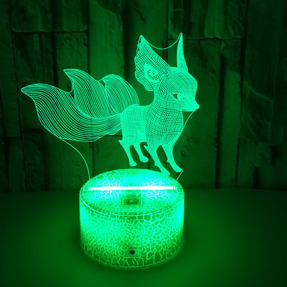 Kids Night Lights Bedside Lamp Fox Gifts 16 Colors with Remote 3D Night Light 1 2 3 4 5 6 7 8 Year Old Boy Girl Kids Baby Gifts