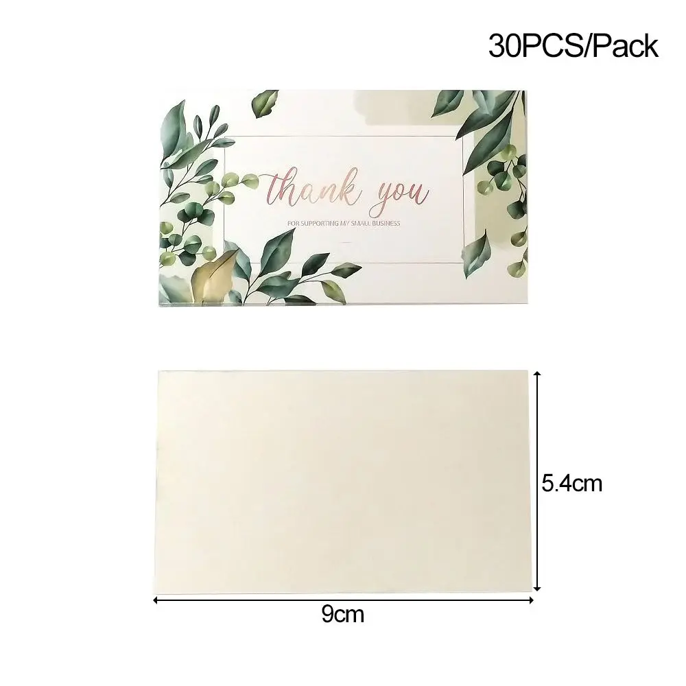 30 Pcs Greenery Leaves Pink Watercolor Thank You For Supporting My Small Business Cards Greeting Appreciation Cardstock Labels