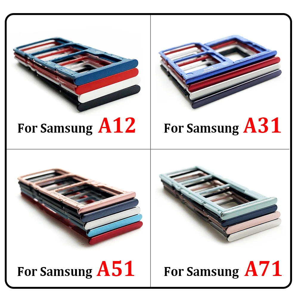 New For Samsung A12 A125F A31 A315F A51 A515F A71 A715F Dual SIM Card Tray Slot Holder Adapter Accessories