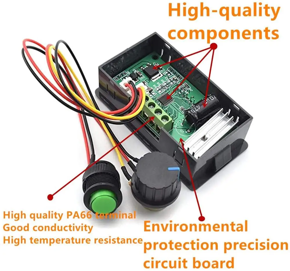 PWM Motor Speed Controller 6V 9V 12V 24V 30V DC 6V - 30V Pulse Width Modulation Regulator 8A 180W Stepless Variable Speed/Forwar