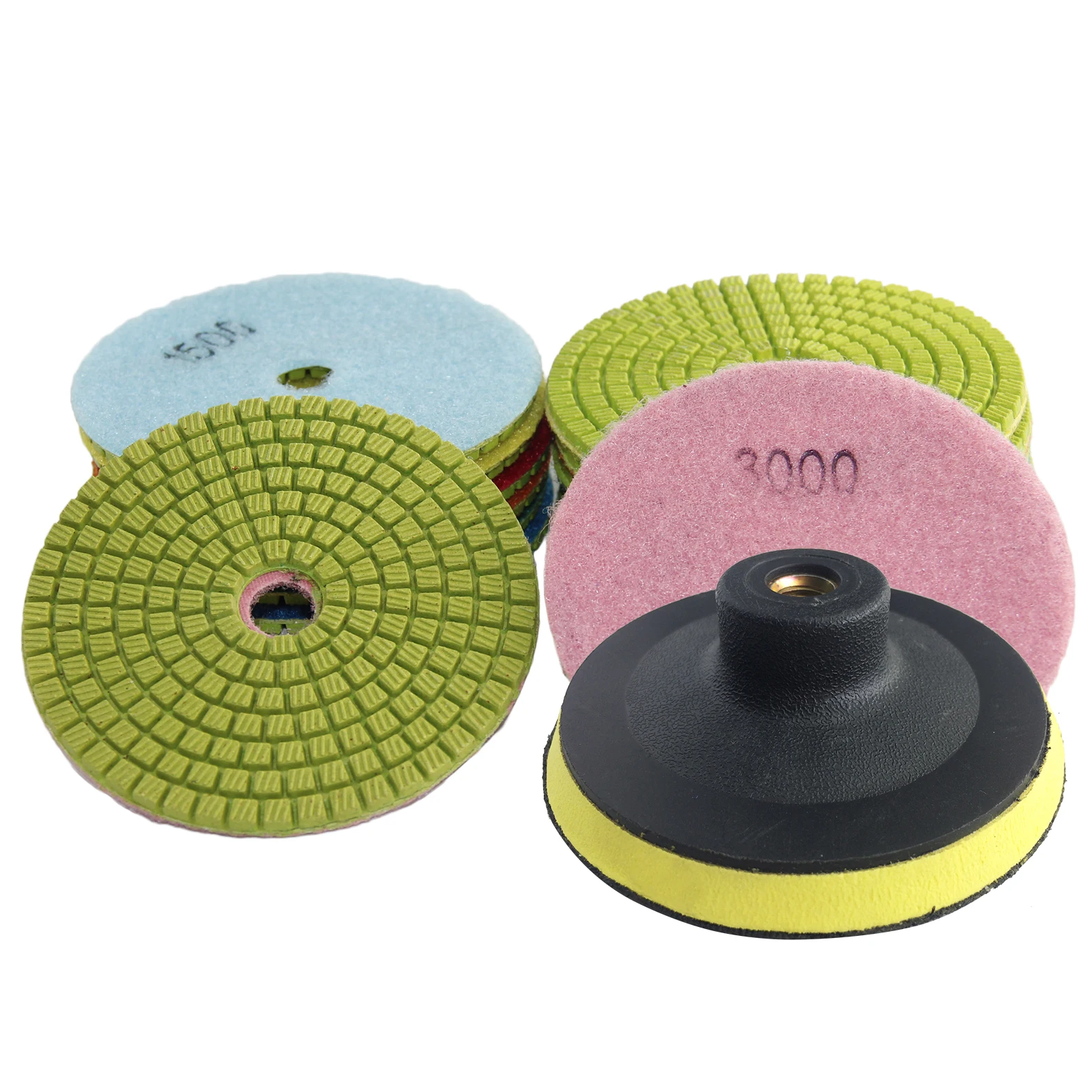 

4 Inch 100mm Wet Diamond Polishing Pads Marble Granite Grits 50-3000 Buffing Cleaning Pad