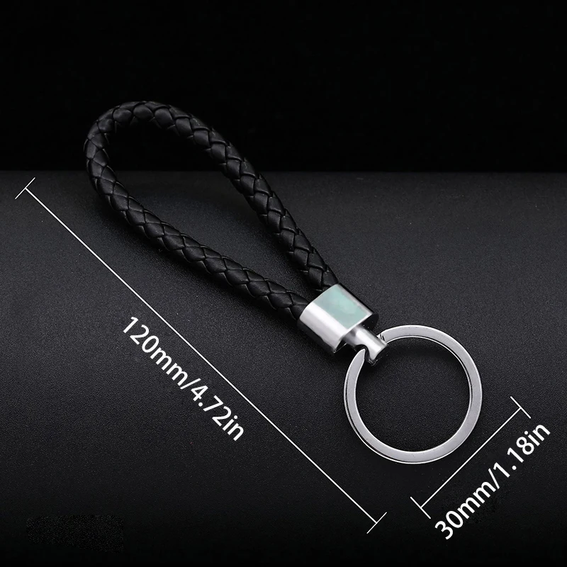 Unisex Car Pendant Woven Rope Key Ring Braided Keychain PU Leather Bag DIY