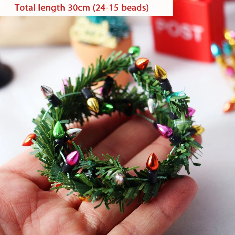 New Arrivals 1/6 1/12Doll House Mini Rattan String Lights Christmas Door Model Holiday Decoration Accessories