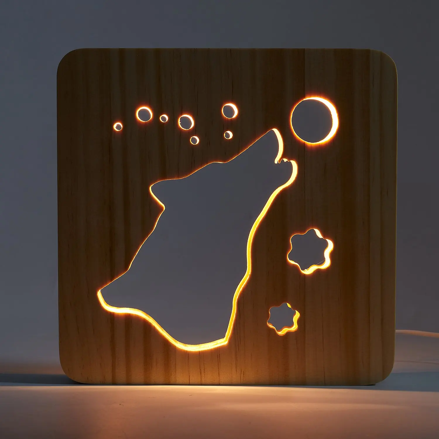 

Wolf-shaped night light children's bedroom decoration lights with Usb night light children's gifts Drop shipping