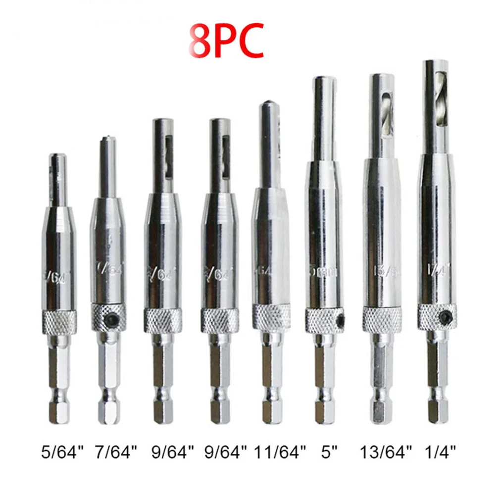 7/8Pcs ไม้ประตูและหน้าต่างบานพับสว่าน5/64 "7/64" 9/64 "9/64" 11/64 "5" 13/64 "1/4" หกเหลี่ยมแบบบูรณาการ Dril