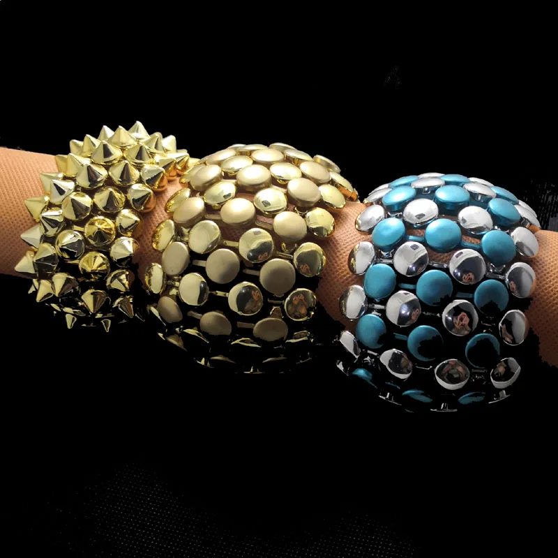 Boho Multi Rows Spikes Stretch Bangle Bracelet Plastic Punk Jewelry for Party Women Hip Hop Style Fashion Elastic Bracelets