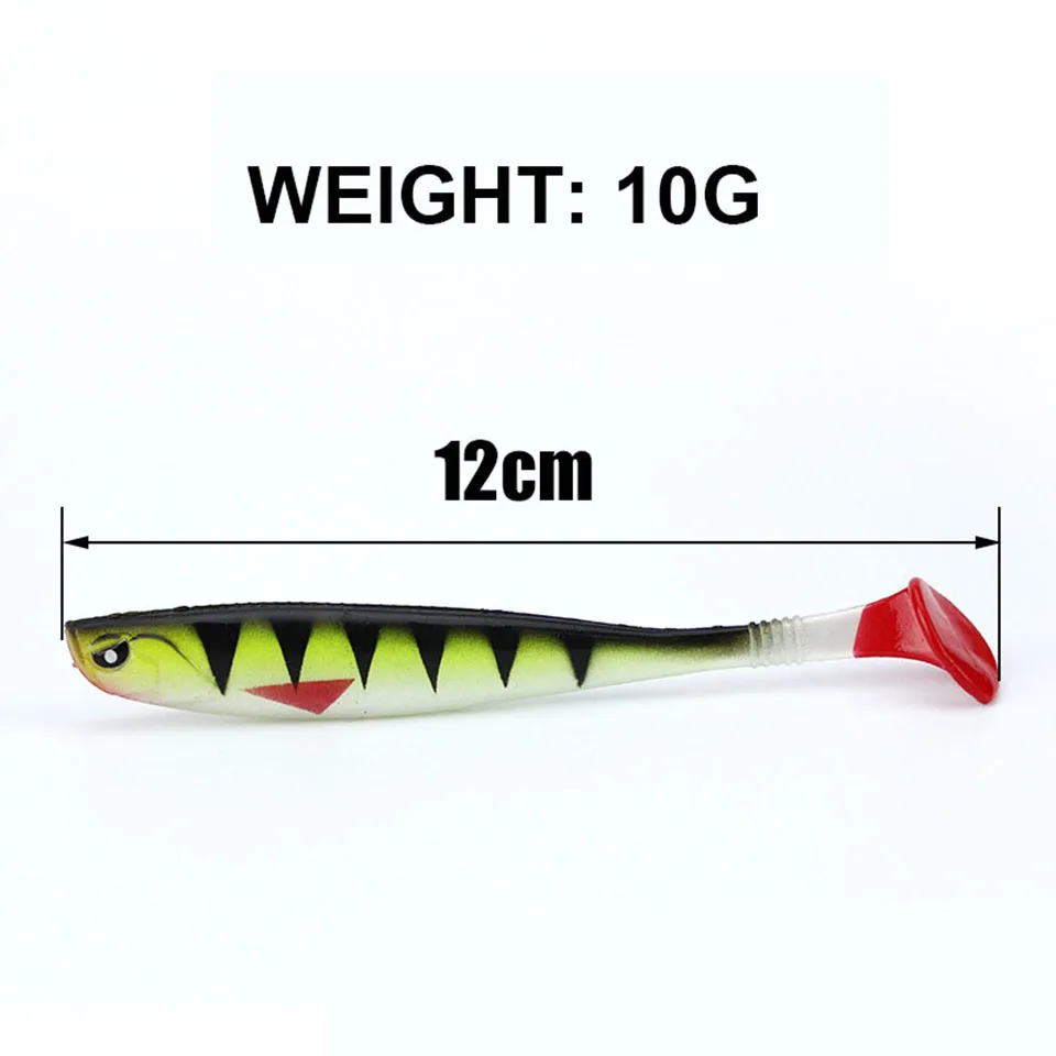 Walk Fish 1pcs 3D SOFT SWIN Fishing Lure 10g/12cm Soft Bait Shad Worms Bass Pike Minnow Silicon rubber Fishing Tackle WF108