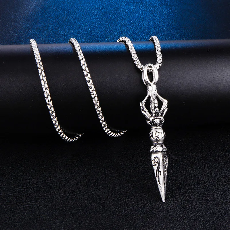 New Fashion Women Necklace Anime Genshin Impact Xiao Cosplay Necklaces Men Punk Buddhism Vajra Dagger Amulet Unisex Choker Gift