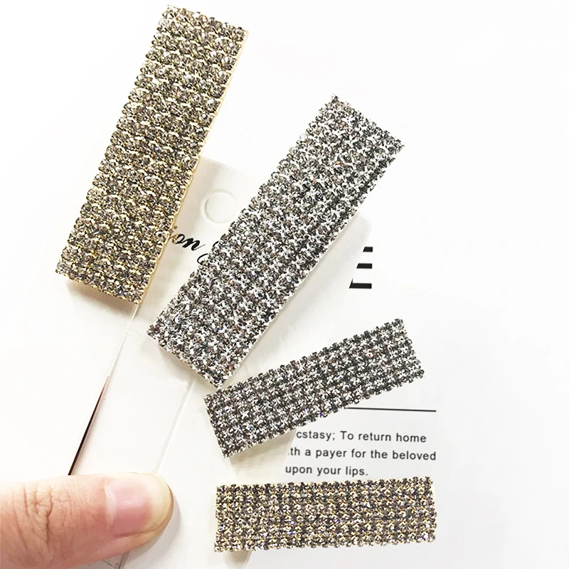 Vintage Luxurious Hairclip Full Drill Rhinestones Hair Clip for Women Geometric Hair Barrette Girls Hair Clips Hair Accessories