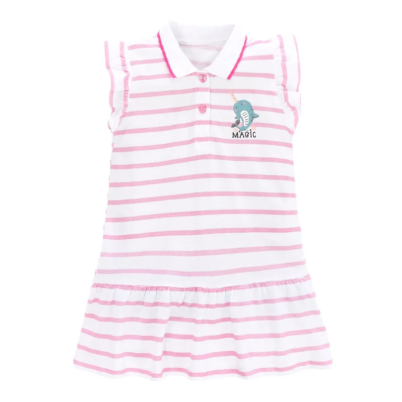 

Little Maven 2021 New Summer Baby Girls Clothes Brand Dress Toddler Cotton Striped Unicorn Print Dresses for Kids 2-7 Years