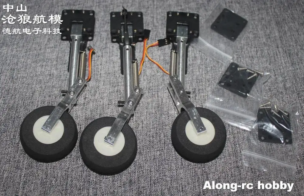 RC Plane Part 120 130 140 150mm Retractable Kneeling Landing Gear with Wheel for 2.5-3.5kg Models Airplane RC Aircraft Fighter