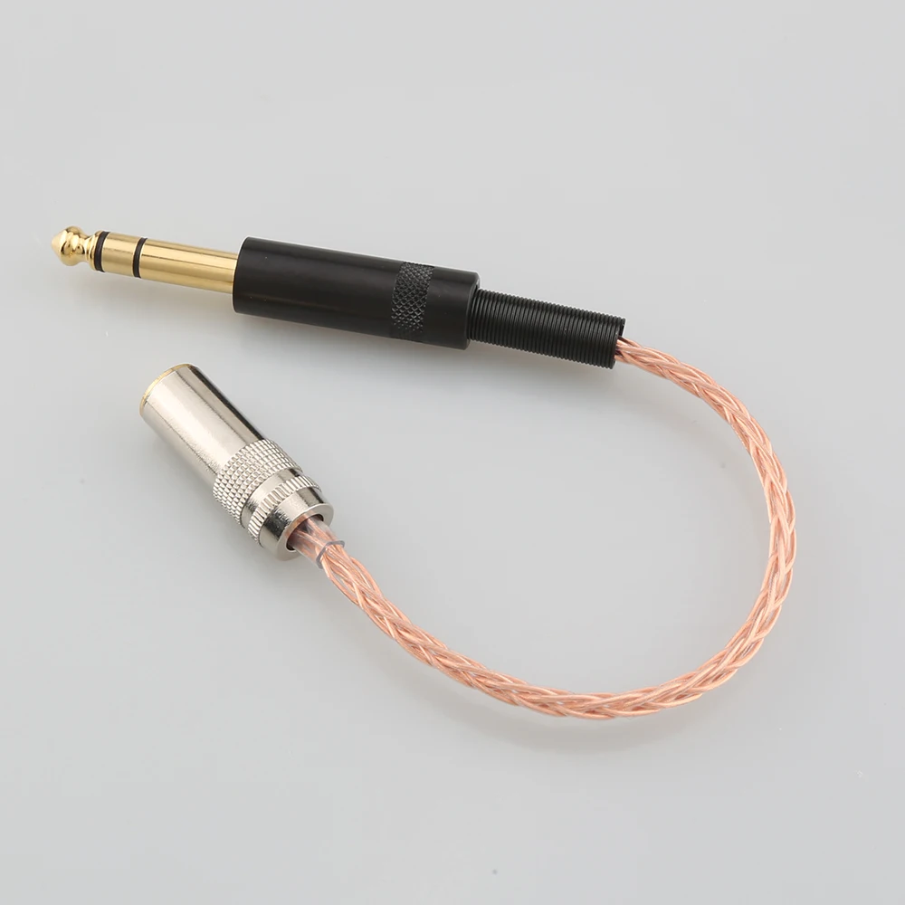 Nowe Audiocrast pojedyncze miedziane z kryształami 6.35mm TRS 3pin męski na 4.4mm zrównoważony żeński Adapter Audio kabel 1/4 6.35 do 4.4