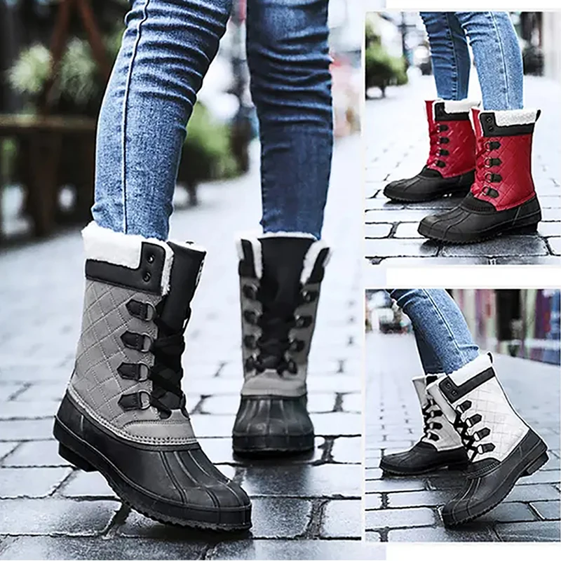 New Women Boots High Quality Waterproof Snow Boots Plush Warm Cotton Shoes Ankle Mid-Calf Boots Women Winter Shoes Botas Mujer