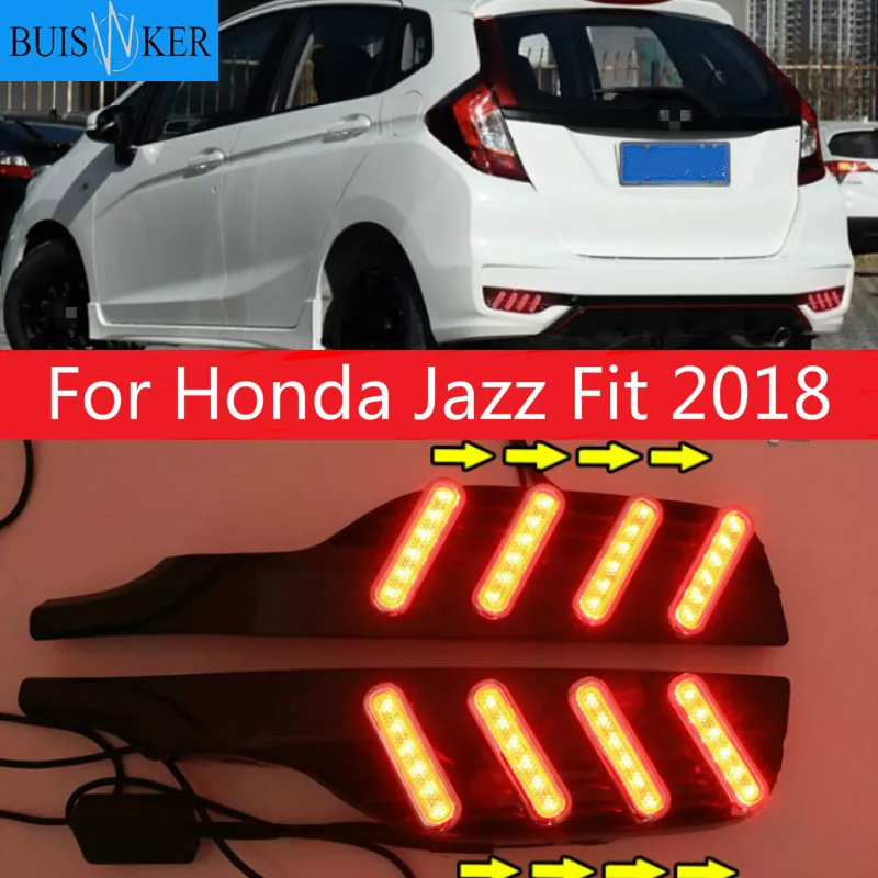 

For Honda Jazz Fit 2018 Multi-functions LED Rear Bumper Light Fog Lamp Brake Light Turn Signal Reverse Light