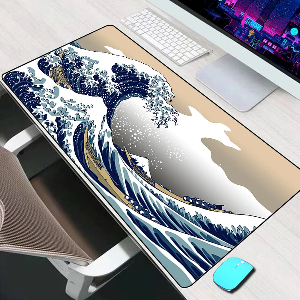 The Great Wave off Kanagawa Mouse Pad Large Gaming Accessories Mouse Mat Keyboard Mat Desk Pad Computer Mousepad Gamer Mausepad