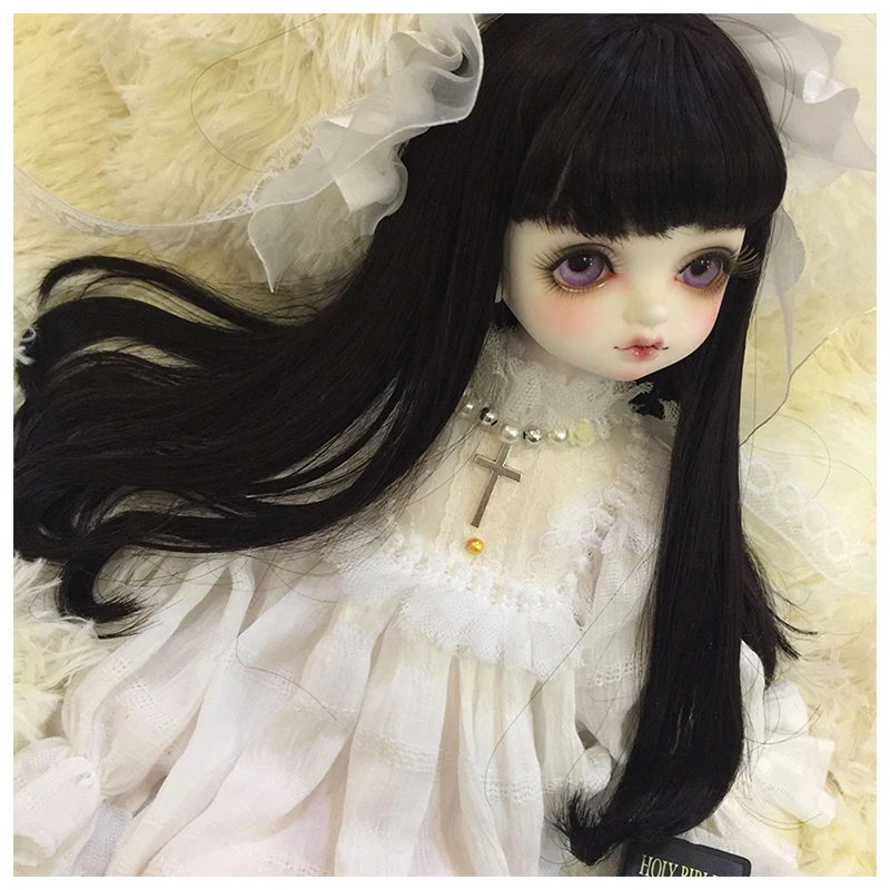 Doll clothes 1/6 doll white dress with hair decoration for 1/6 1/4 BJD SD doll accessories fairy soft doll dress