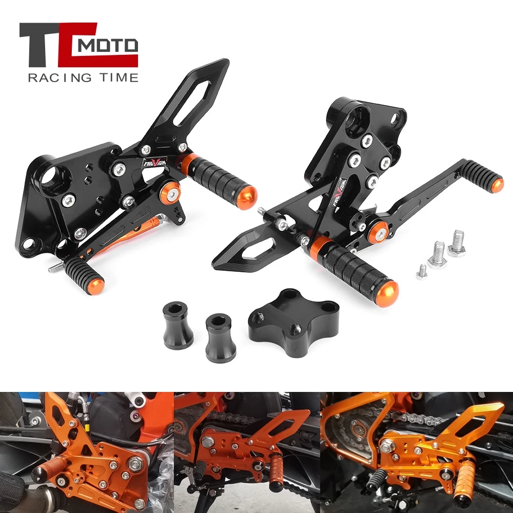 For KTM Duke 125 200 250 390 2018 - 2023 2021 2022 250 390 Duke Motorcycle Adjustable Footrest Pedal Control Rearset Rear Sets ﻿