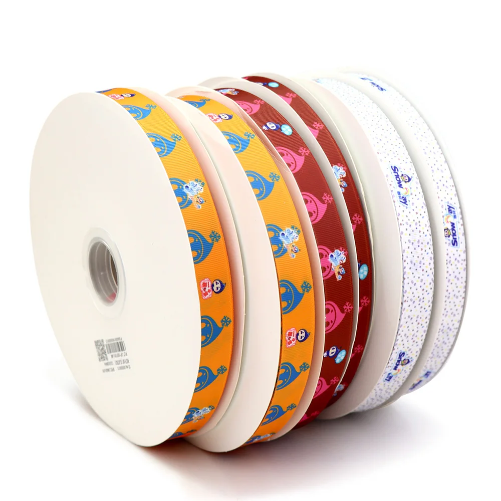 Grosgrain Custom Color Pattern Printed Ribbon Logo Baking Packaging Gift Box Wedding Festival Party Anniversary DIY Handmade