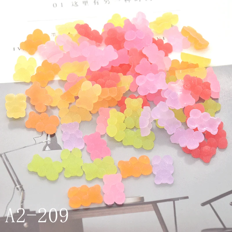 10pcs 3D Nail Charm Candy Gummy Bear Charms Colorful Resin Fillers Charms For DIY Handmade Art Crafting Supplies Jewelry Making